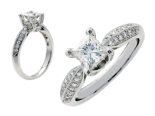 Princess Cut Diamond Engagement Ring In 14k Yellow Gold (1 Ct.tw.)