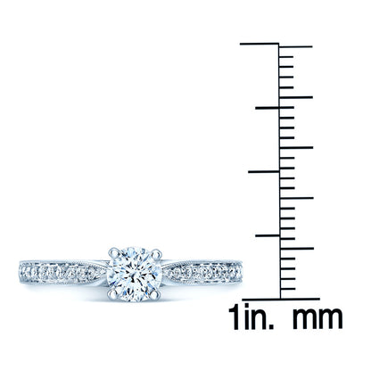 Diamond Pave Shank And Bezel Gallery Wed Set In 14k White Gold (3 Ring Set)