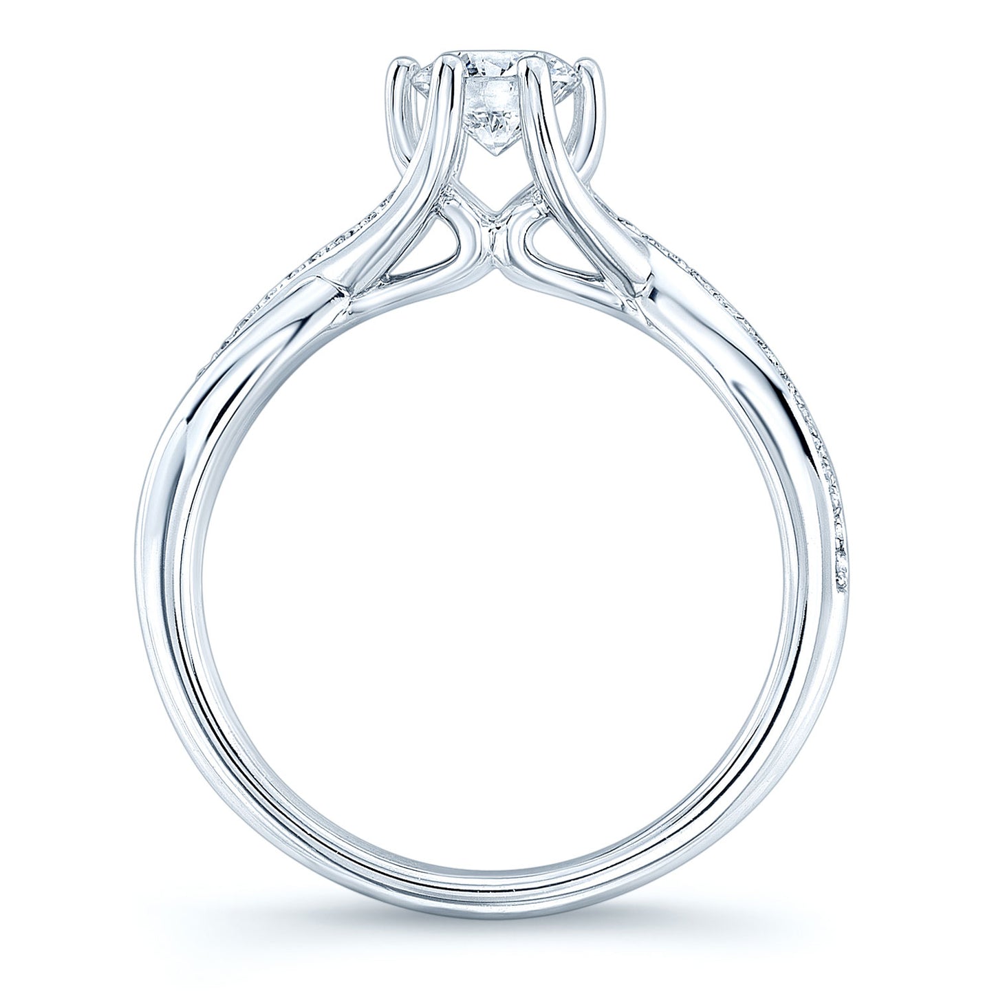 Ribbon Swirl Diamond Wedding Set In 14k White Gold (5/8 Ct.tw.)