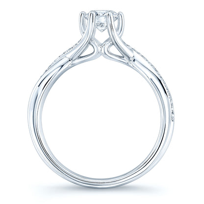 Ribbon Swirl Diamond Wedding Set In 14k White Gold (5/8 Ct.tw.)
