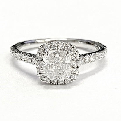 Cushion Diamond Halo Ring in Platinum | Carl K. Gumpert