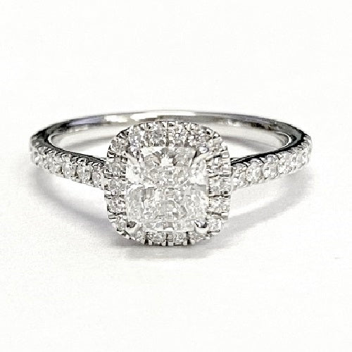 Cushion Diamond Halo Ring in Platinum | Carl K. Gumpert