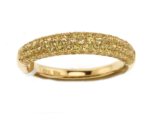 Yellow Sapphire Pave Band  In 18k Yellow Gold