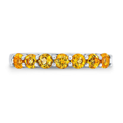 Citrine 7-stone Band 14k White Gold