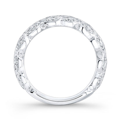 Diamond Floating Hearts Band in 14K White Gold | Carl K. Gumpert