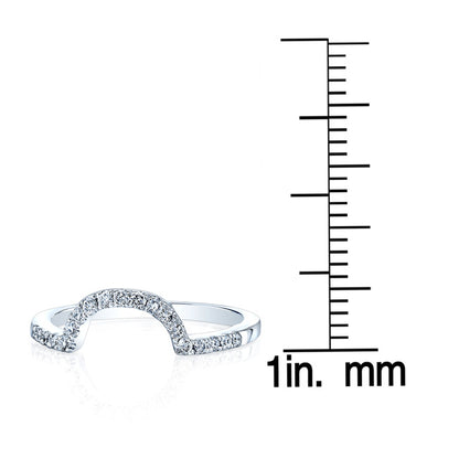 Diamond Pave Notched Band In 14k White Gold