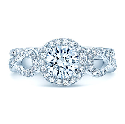 Diamond Semi-mount Wedding Set In 18k White Gold (3/8ct.tw.)