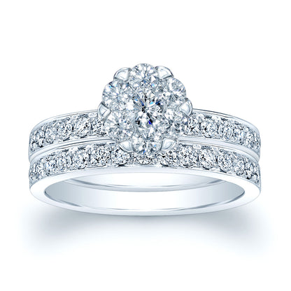 Coronet 2-1/2ct Equiv Bridal Set 14k White Gold