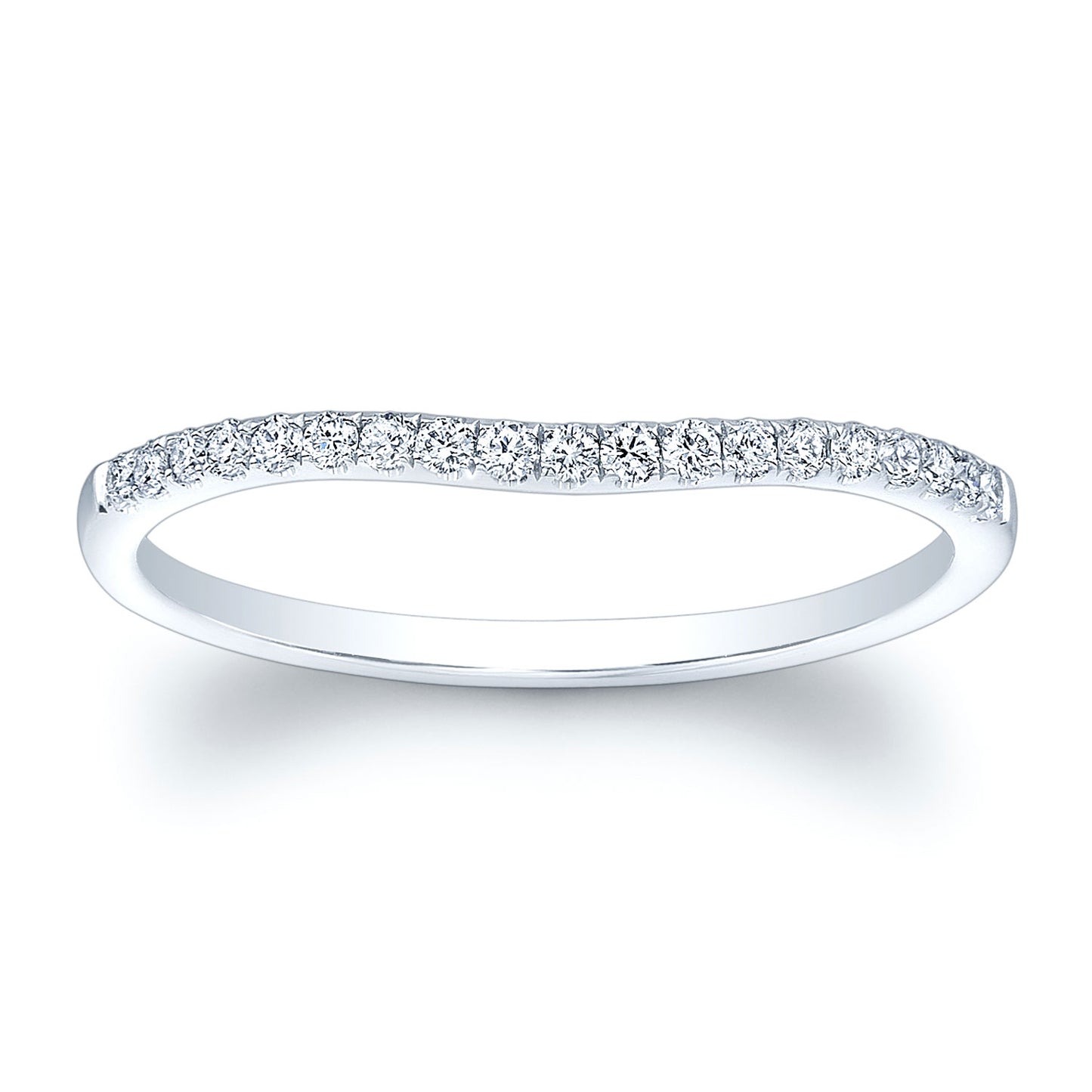Diamond Pave Contoured Band in 14K White Gold | Carl K. Gumpert