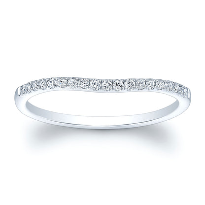 Diamond Pave Contoured Band in 14K White Gold | Carl K. Gumpert