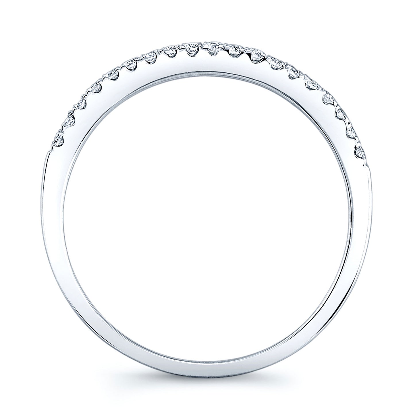 Diamond Pave Contoured Band in 14K White Gold | Carl K. Gumpert