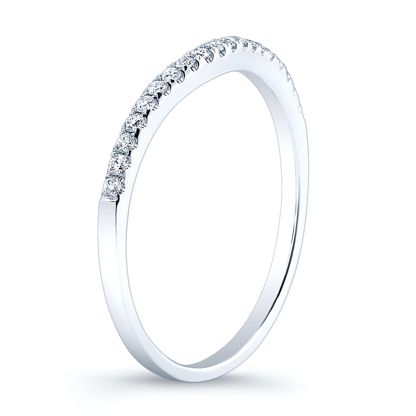 Diamond Pave Contoured Band in 14K White Gold | Carl K. Gumpert