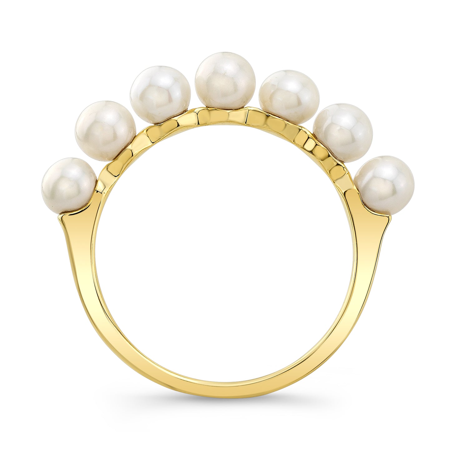 Freshwater Pearl Seven Stone Ring in 14k Yellow Gold