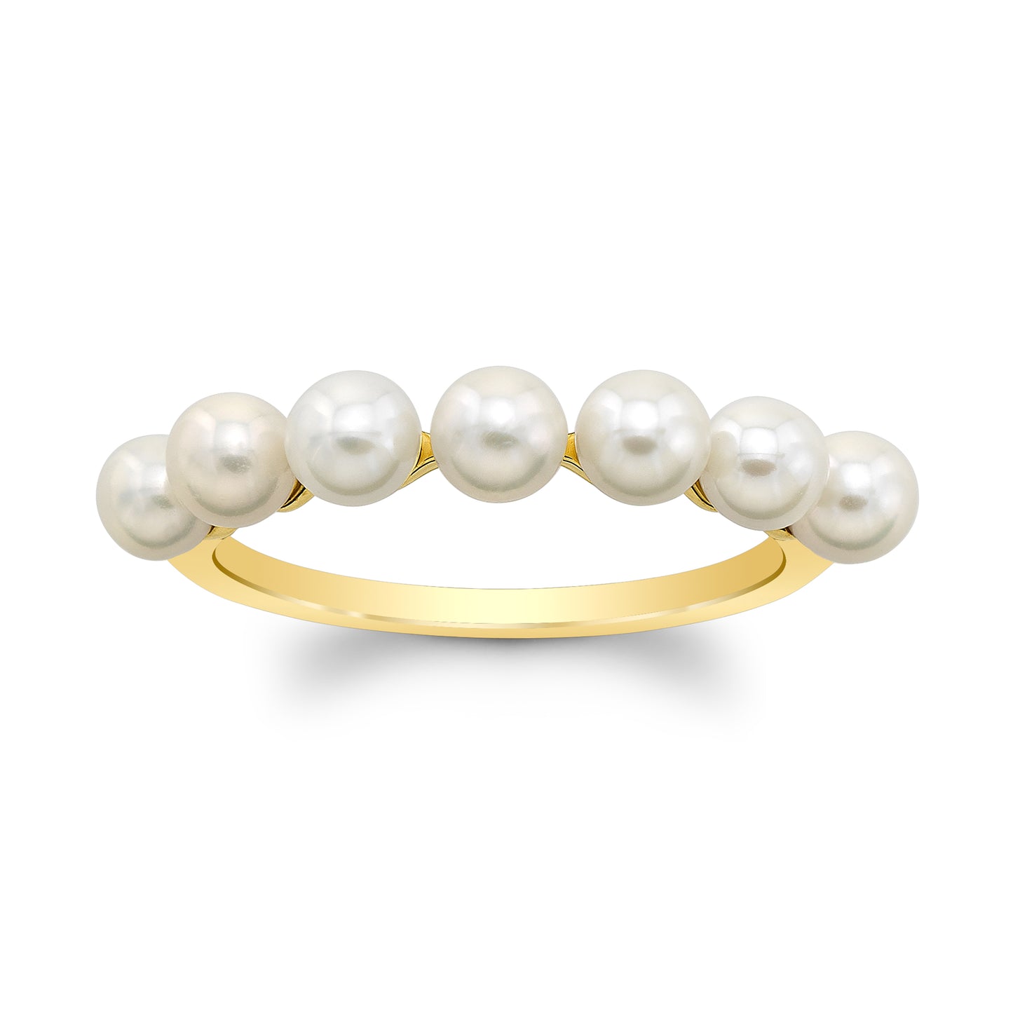 Freshwater Pearl Seven Stone Ring in 14k Yellow Gold