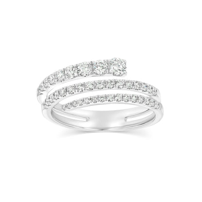 Diamond Spiral Ring in 14K White Gold 3/4ctw