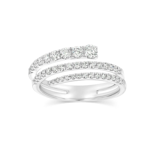 Diamond Spiral Ring in 14K White Gold 3/4ctw