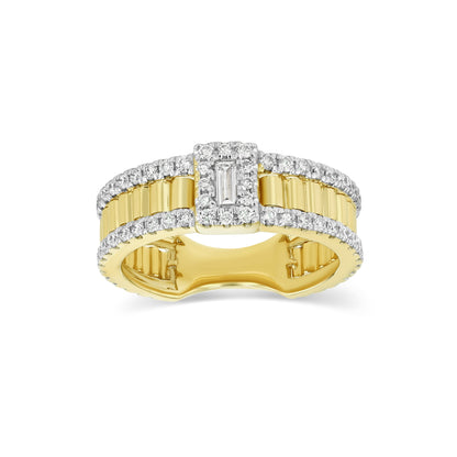 Diamond Ridge Ring in 14K Yellow Gold 3/4ctw