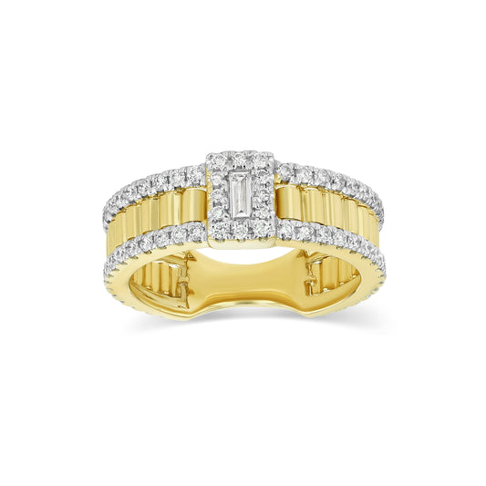 Diamond Ridge Ring in 14K Yellow Gold 3/4ctw