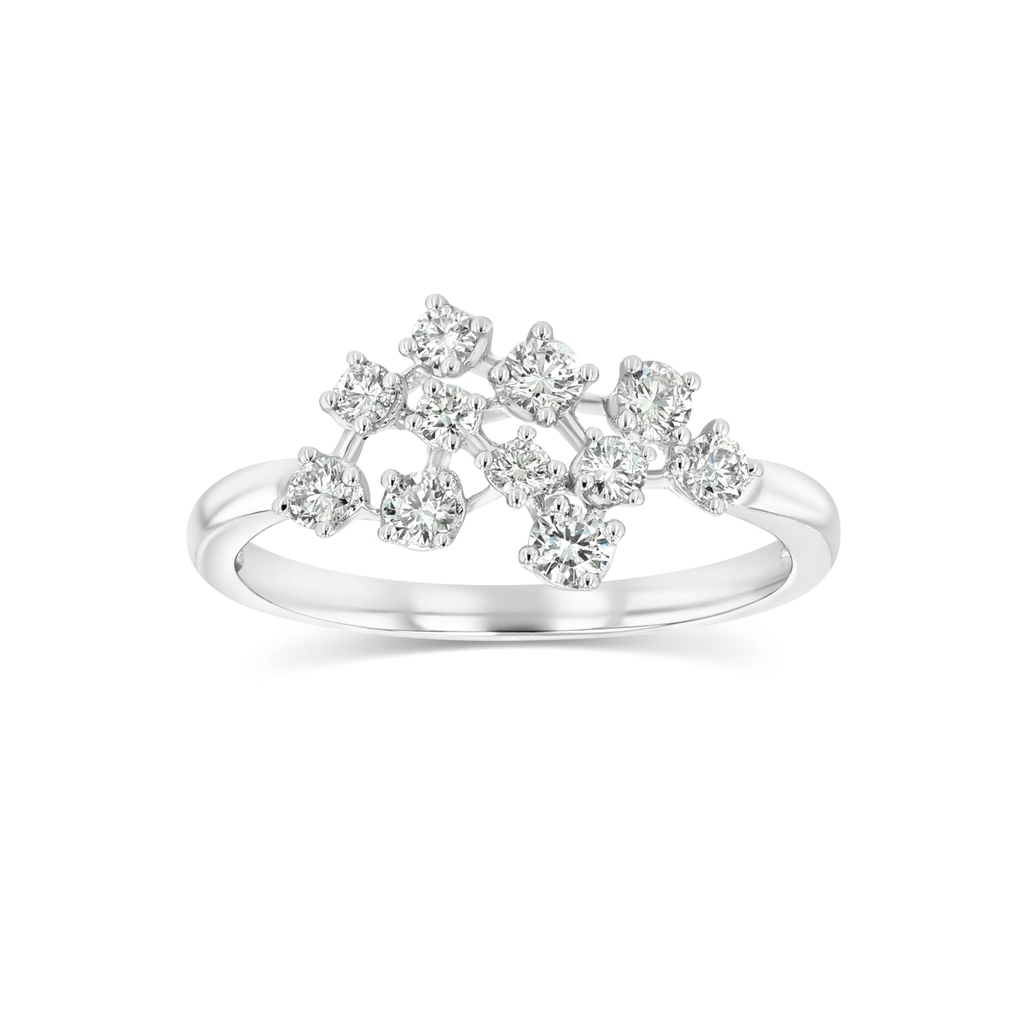 Scattered Diamond Ring in 14k White Gold 3/8ctw