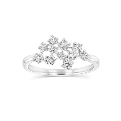 Scattered Diamond Ring in 14k White Gold 3/8ctw