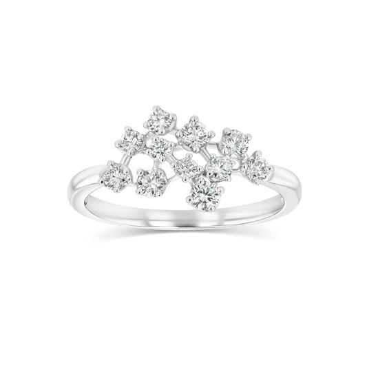 Scattered Diamond Ring in 14K White Gold 3/8ctw