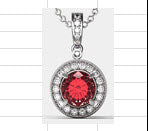 Ruby And Diamond Pendant In 14k White Gold (1/6 Ct. Tw.)