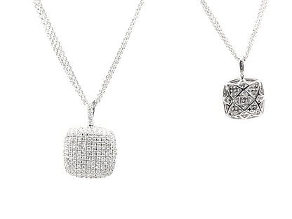 Diamond Pave Pendant In 18k White Gold (4/5 Ct. Tw.)
