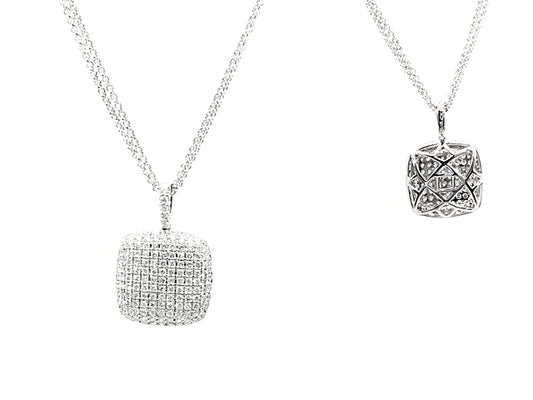 Diamond Pave Pendant In 18k White Gold (4/5 Ct. Tw.)