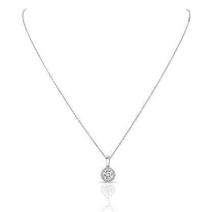 Diamond Halo Pendant In 14k White Gold (3/8 Ct. Tw.)
