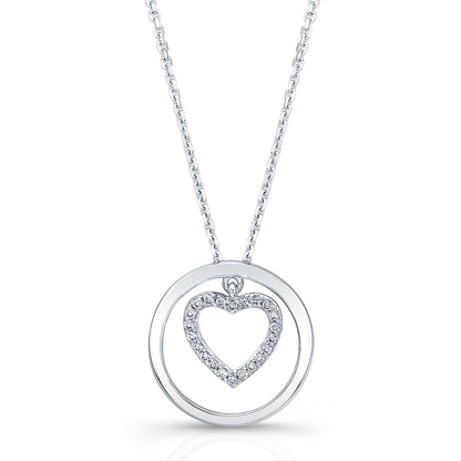 Diamond Heart Pendant In 14k White Gold