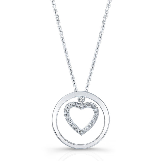 Diamond Heart Pendant In 14k White Gold