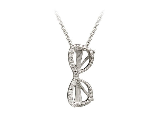 Diamond Sunglasses Pendant In 18k White Gold