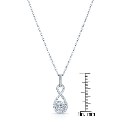 Diamond Infinity Pendant In 14k White Gold