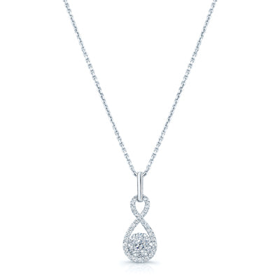Diamond Infinity Pendant In 14k White Gold