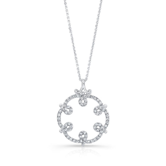 Diamond Fashion Pendant In 14k White Gold