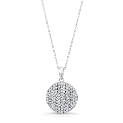Diamond Disc Pendant In 14k White Gold (5/8 Ct.tw.)