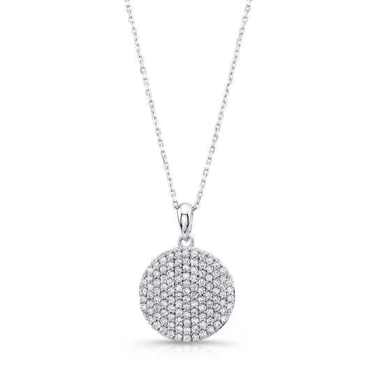 Diamond Disc Pendant In 14k White Gold (5/8 Ct.tw.)