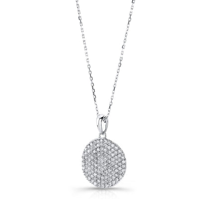 Diamond Disc Pendant In 14k White Gold (5/8 Ct.tw.)