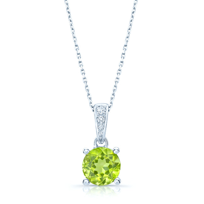 Peridot And Diamond Pendant