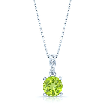 Peridot And Diamond Pendant