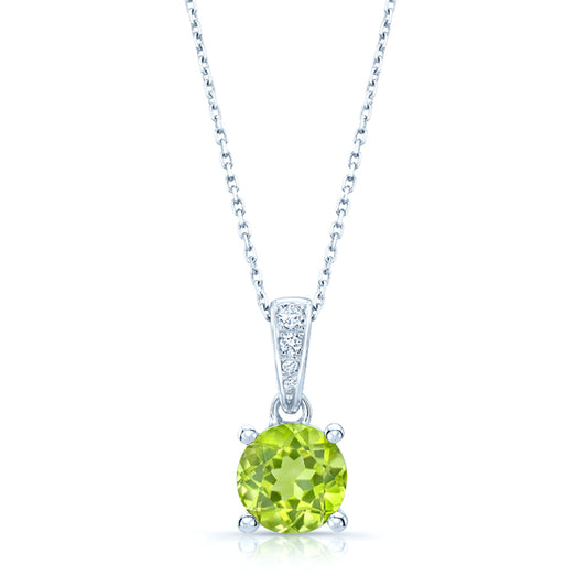 Peridot And Diamond Pendant