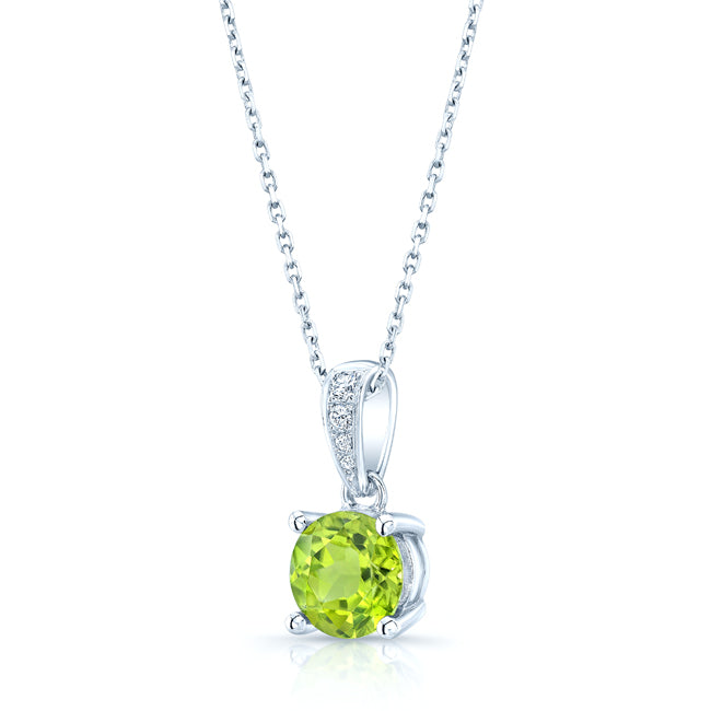 Peridot And Diamond Pendant