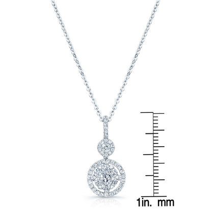 Diamond Stacked Circles Pendant In 14k White Gold