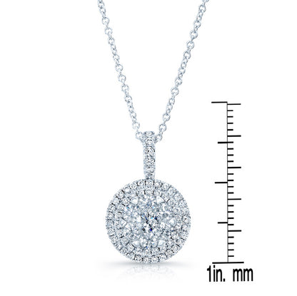 Diamond Double Entourage Pend In 14k White Gold