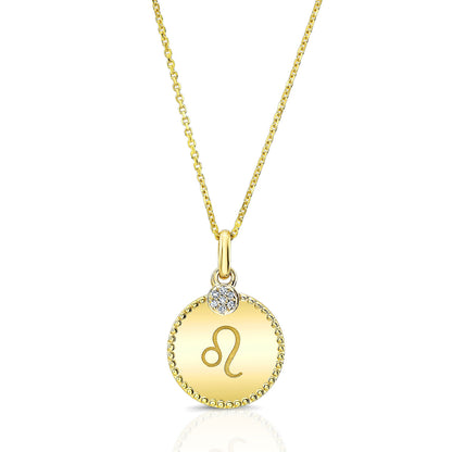 14k Yellow Gold .035ct Tdw Diamond Zodiac Symbol Pendant (h-i, Si1-si2)