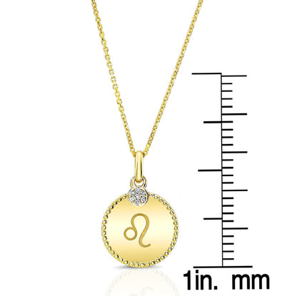 14k Yellow Gold .035ct Tdw Diamond Zodiac Symbol Pendant (h-i, Si1-si2)