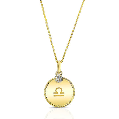 14k Yellow Gold .035cttdw Diamond Zodiac Symbol Pendant(h-i, Si1-si2)