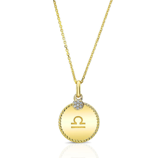 14k Yellow Gold .035cttdw Diamond Zodiac Symbol Pendant(h-i, Si1-si2)