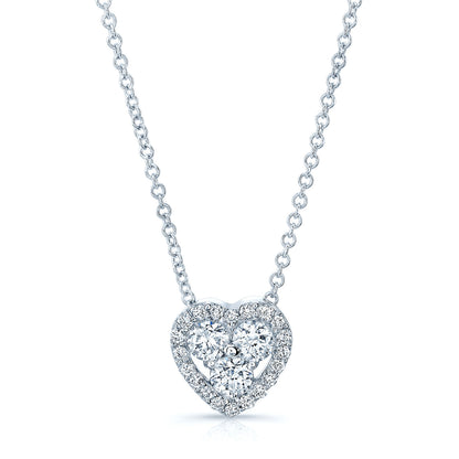 Diamond Heart Pendant In 14k White Gold (3/8 Ct.tw.)
