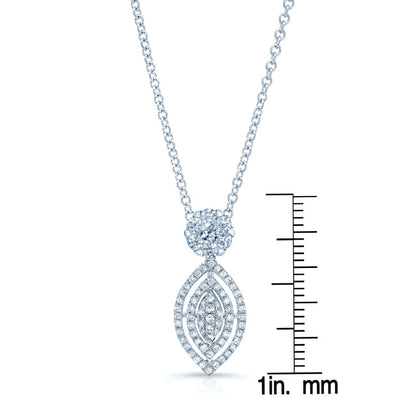 Diamond Marquise Pendant In 14k White Gold